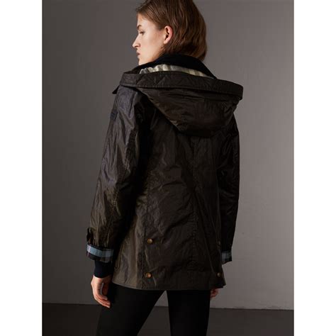 burberry waxed cotton field jacket|burberry brit anorak jacket.